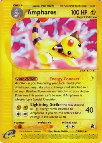 Pokemon Card Ampharos Dragons Exalted 40/124 EXCELLENT Holo Rare TCG!!!!!!!!!!!! 