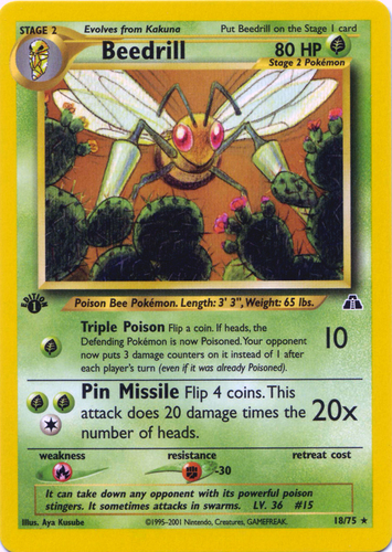 12/95 Pokemon 2010 Details about   Beedrill 
