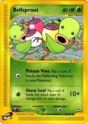 Bellsprout Pokemon card; excellent condition; 49/62; free shipping 
