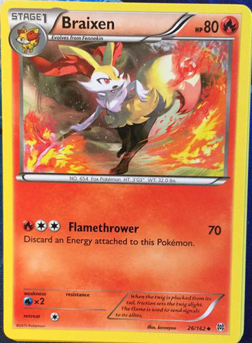 NM Braixen Holo 12/124 Pokemon League Promo Pokemon Card 