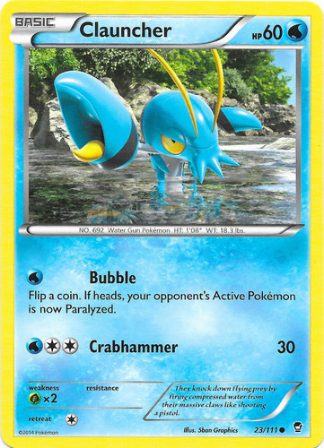 4x Pokemon Steam Siege Clauncher 33/114  Common Card 