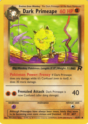 Pokemon Primeape 22/95 HS Unleashed RARE PERFECT MINT