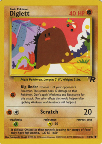 Diglett 47/102 Shadowless NM Near Mint Base Set Non-Holo Pokemon Card 