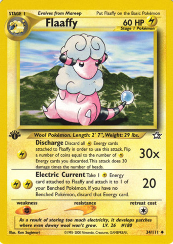 34/105 NM Uncommon Pokemon Card Neo Destiny DARK FLAAFFY 