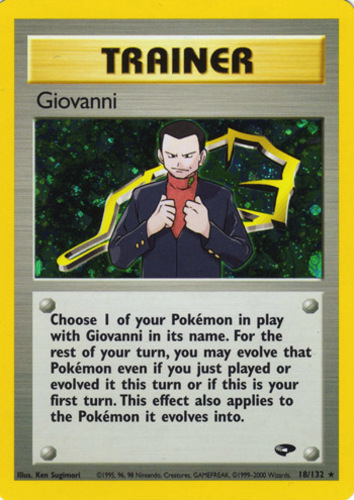 Pokemon Card 18/132 Holo EXC/NEAR MINT Gym Challenge Giovanni 