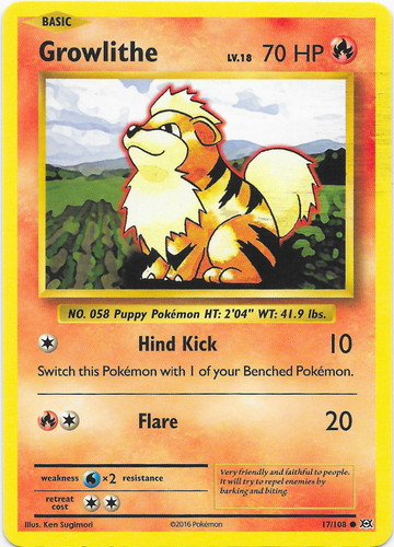 Pokemon BLAINE'S GROWLITHE Card GYM HEROES Set 35/132 UNCOMMON Unlimited NM