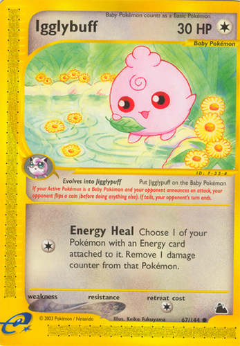 Igglybuff 40/75 1st Edition NM Near Mint Neo Discovery Non-Holo Pokemon Card 