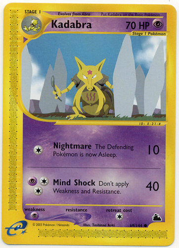 Details about   Kadabra Base Set 2 Pokemon Card Uncommon 46/130 LP-NM 1999 WOTC 