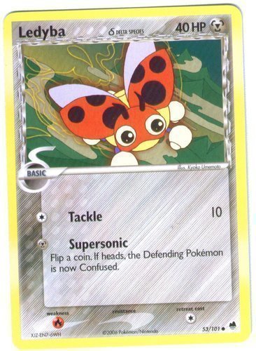 Pokemon Card 63/111 EXC/NM LEDYBA Common Neo Genesis Set Unlimited - 