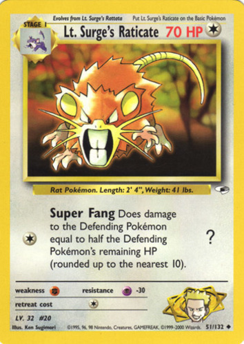 Dark Raticate 51/82 Near Mint 1st Edition Team Rocket Common 2000 Pokemon Card 