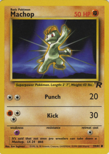 Giovannis Machop 72/132 Gym Challenge Pokemon Card ~ Near Mint