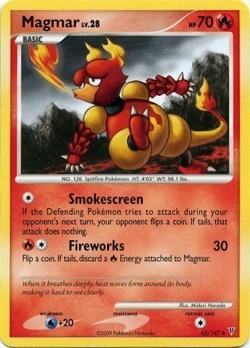 86/165 Uncommon NM Expedition Pokemon 3DY Magmar 
