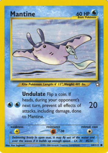 74/105 Neo Destiny NM Common Pokemon Card MANTINE 