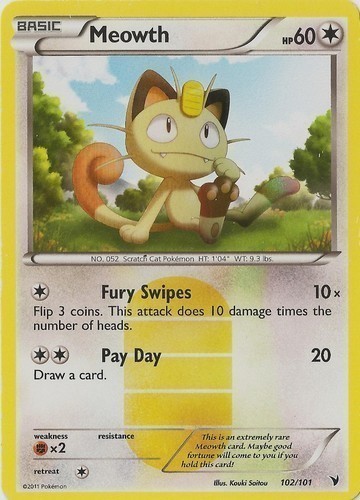 2X Meowth # 56//64 Unlimited Jungle Set Pokemon Game Trading Cards Colorless X2