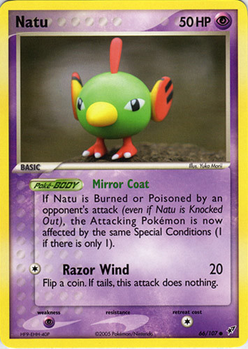 27/108 4x Pokemon Roaring Skies Natu Common Card 