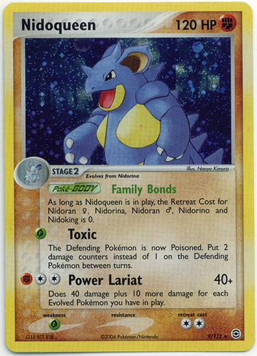 NIDOQUEEN 9//112 FIRE RED LEAF GREEN NM REVERSE HOLO CARD POKEMON