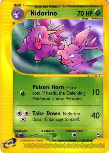 NIDORINO RH -HS TRIUMPHANT- MINT NIDORAN RH Holo 3 EVO Pokemon Cards-NIDOKING 