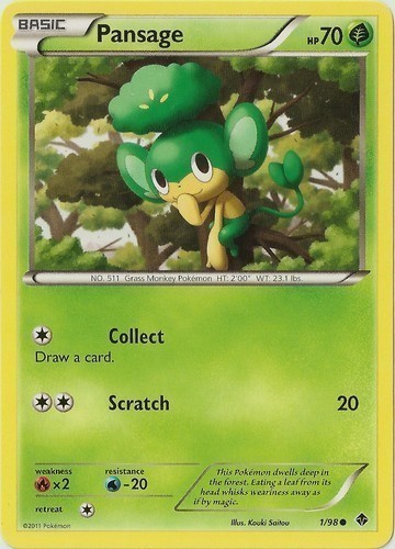 - NM 2014 XY Base Set Common Pokemon Card Pansage 10/146