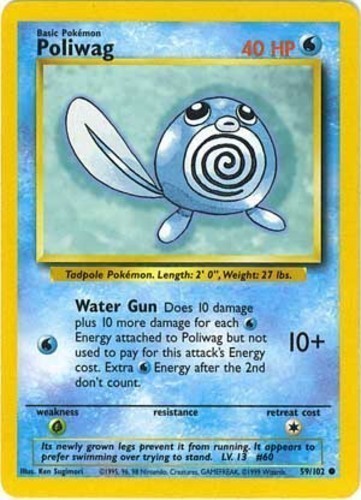 Sleeve 87/132 Details about   NM Misty’s Poliwag 1st Edition Gym Heroes Common Pokemon Card 