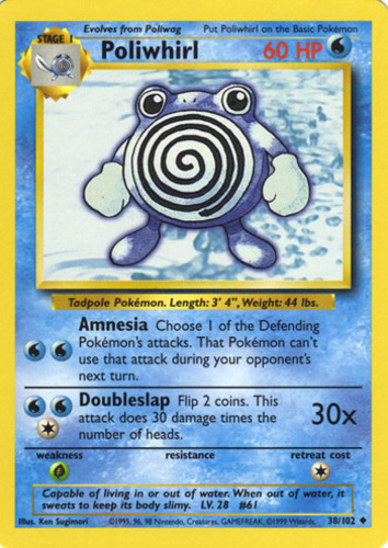 Pokemon Gym Heroes Set UN-COMMON Misty's Poliwhirl 53/132 NM/M Condition 