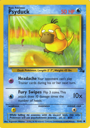 MISTY’S PSYDUCK Pokemon Card Gym Heroes Set 54/132 Uncommon NM