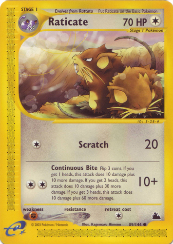 NM-MINT Pokemon Base Set Raticate Card Unlimited Pack Fresh Uncommon 83/102 