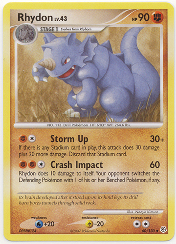 Uncommon Pokemon TCG Card 59//130 Rhydon Base Set 2