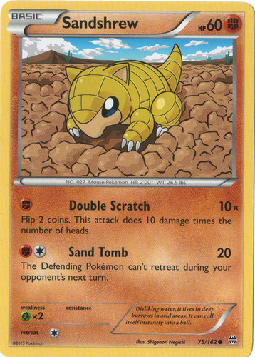 Base Set 2 Common Pokemon TCG Card 91/130 Sandshrew 