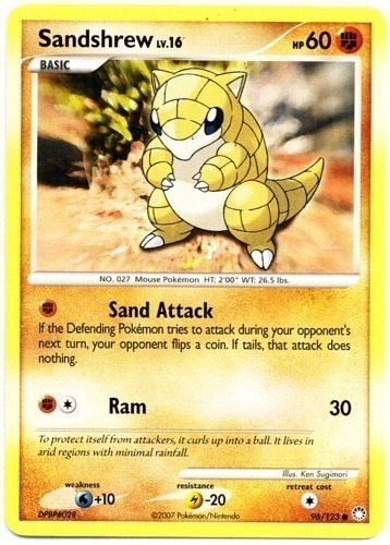 91/130 Sandshrew Base Set 2 Common Pokemon TCG Card 