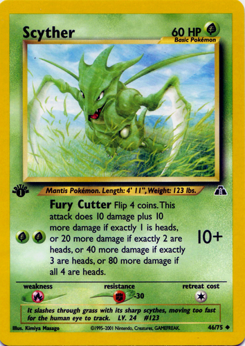 Pokemon Card Scyther 36/90 Undaunted NM Condition 