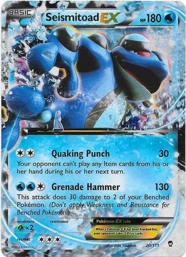 Furious Fists 106/111 Seismitoad EX Ultra Rare Holo Pokemon Card