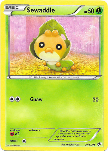 2011 Sewaddle 3/98 Common Pokemon Card Emerging Powers Set - NM