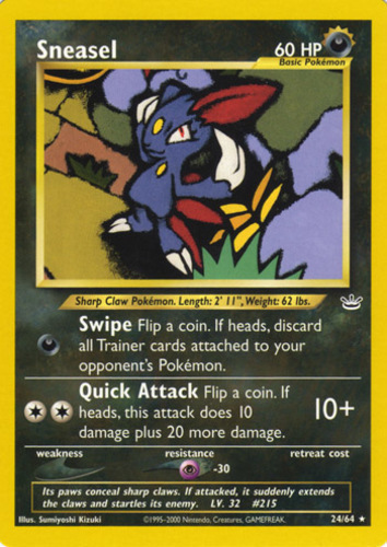 Pokemon Card Sneasel 65/116 Plasma Freeze in Good Condition! 