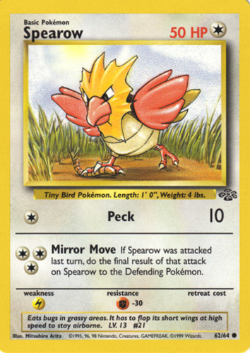 Gym Heroes Uncommon 1st Edition Surge Spearow 006PK052f 52/132 Lt