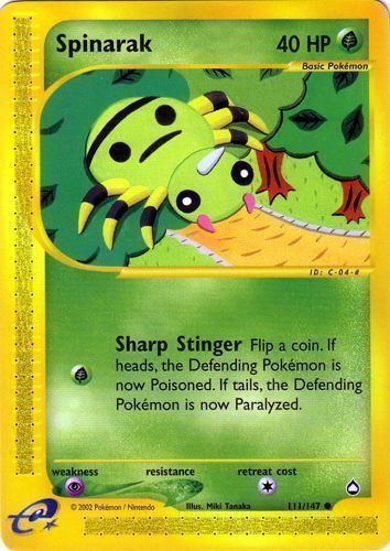 Spinarak 75/111 Neo Genesis Pokemon Card NM/M 