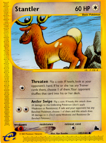 Stantler 76 Neo Genesis Common Pokemon Card Near Mint 
