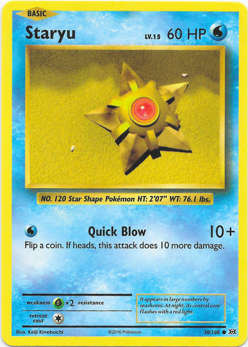 Staryu 1999 Unlimited 65/102 Near Mint Base Set Common Pokemon Card 