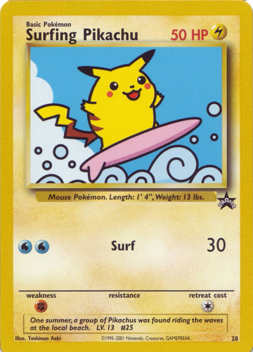 XY Evolutions 2016 Secret Rare Surfing Pikachu 111/108 Pokemon Card 