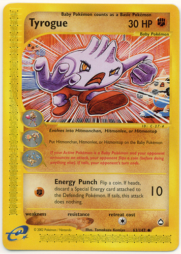 Details about   Tyrogue 33/115 NM Near Mint EX Unseen Forces Stamp Holofoil Rare Holo Pokemon