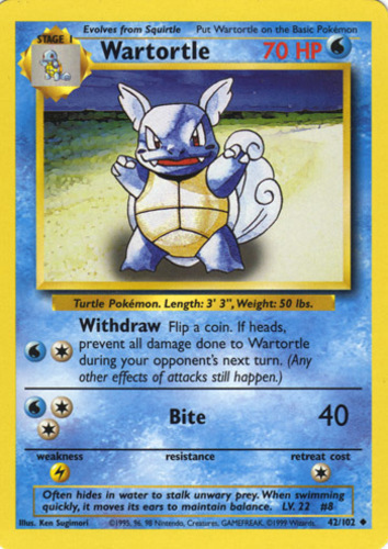 WARTORTLE Uncommon NM Expedition Base Set Pokemon Card 92/165