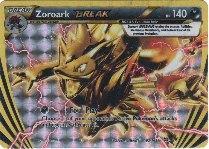 Reverse Holo 1X Lightly Played Holo Rare Zoroark XY Breakthroug 91/162