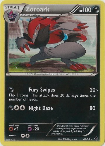 Zoroark Holo Rare Pokemon Card BW Base 71/114 