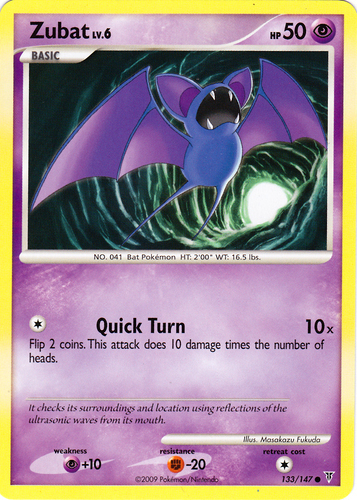 1996 Carte Zubat LV14 No.041 Card Game Pokemon Card 
